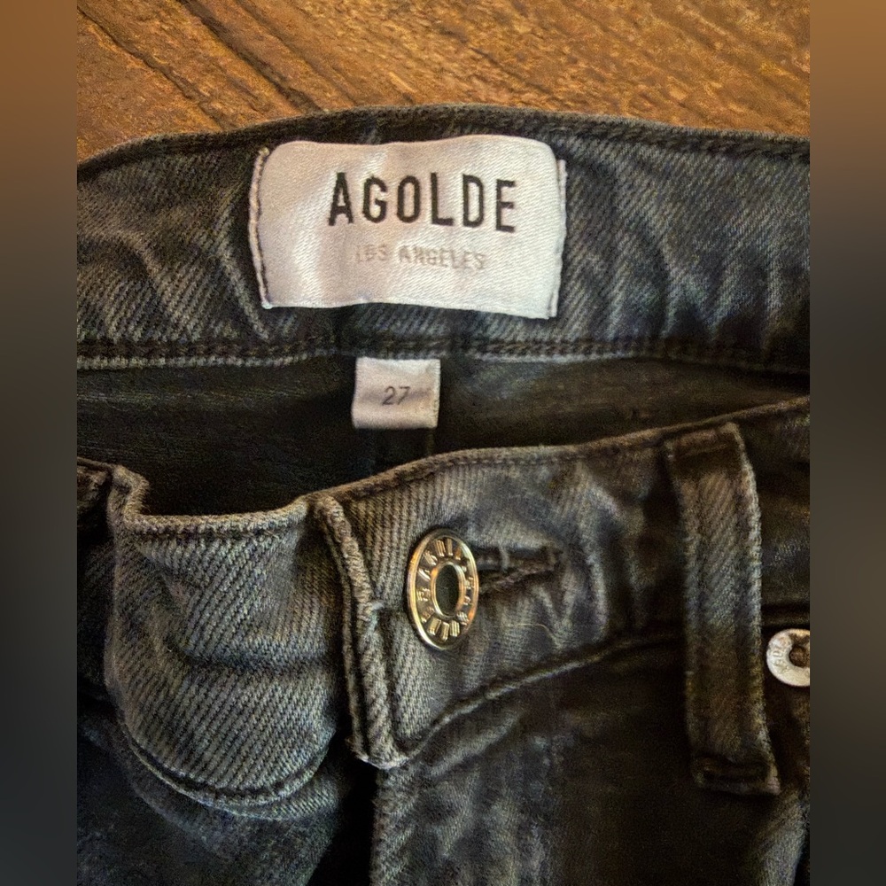 Agolde Kye Mid-Rise Straight Crop Pepper Size 27 - Picture 4 of 8